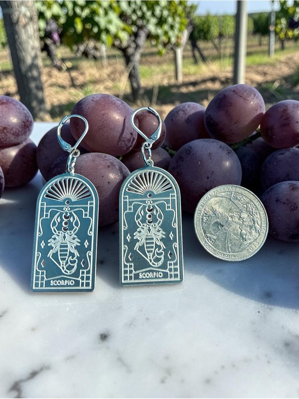 🆕 Scorpio Zodiac Laser Etched Earrings